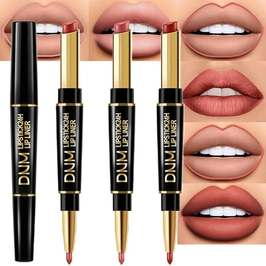 evpct 3Pcs Nude Beige Light Brown Rose Gold Lip 24 l