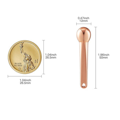 LISAPACK 4 Pack Metal Eye Cream Applicator, Eye Serum Roller Ball Massager Stick for Reduce Depuffer, Massage (Gold&Rose Gold)