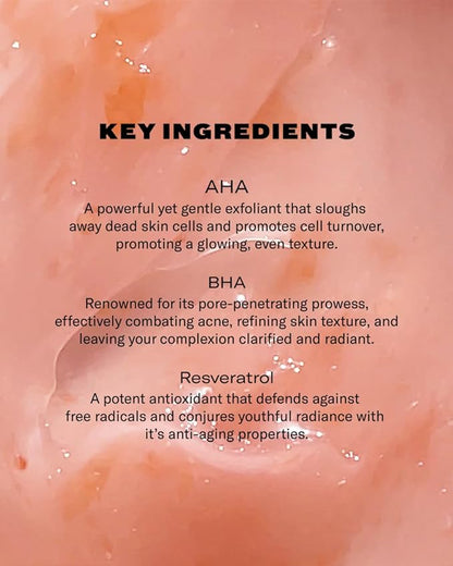 Then I Met You Rosé Resurfacing Facial Mask, Nourishing & Brightening Face Treatment with AHA, BHA & Resveratrol, Vegan & Clean Skincare, 1.76 oz