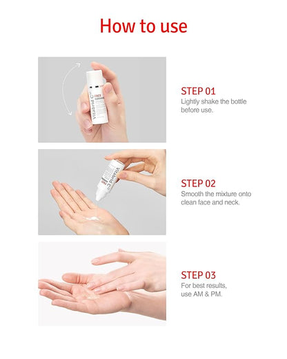 Vitamin C Boost Powder for Face with Niacinamide - 12 hours Active Vitamin C - Even Skin Tone, Age Defying, Minimizing Pores - Mix Powder with Serum & Cream, 0.04oz.