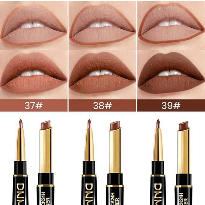 evpct 3Pcs Light Nude Dark Deep Brown Matte Lip