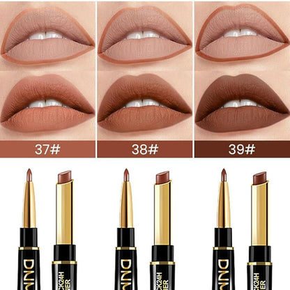 evpct 3Pcs Light Nude Dark Deep Brown Matte Lip
