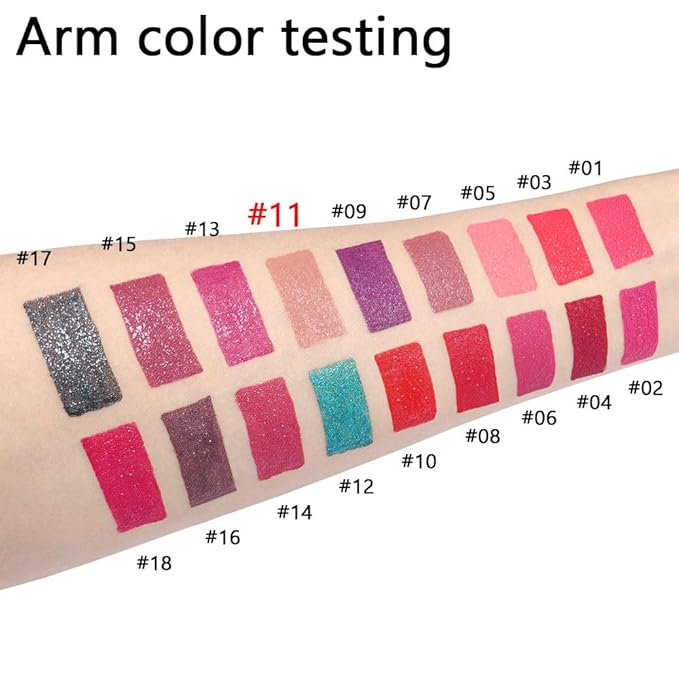 Matte to Glitter Liquid Lipstick Lip Makeup,Diamond Shiny Brown Nude Pink Glitter Sparkly Glossy Metallic Shimmer Sparkle Waterproof Lipstick Lip Gloss for Women Lip Stain Long Lasting 24 hours