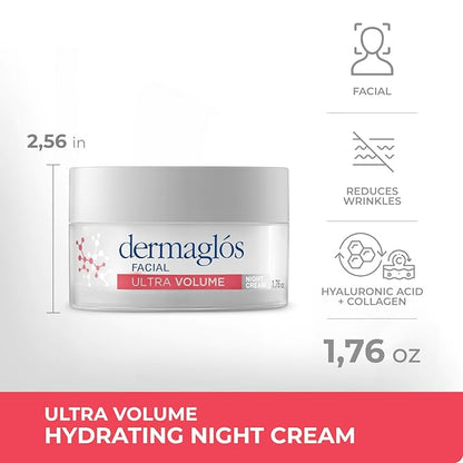 Skincare Facial And Body Set | Micellar Water 13,52 floz + Hyaluronic Acid Serum With Provitamin B5 1 floz + Ultra Volume Night Cream 1,76 oz + Body Cream Hydration for 24 hours 10,58 oz