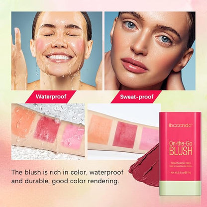 Blush Stick Waterproof Matte Finish Long Lasting Pink (1#shy pink)