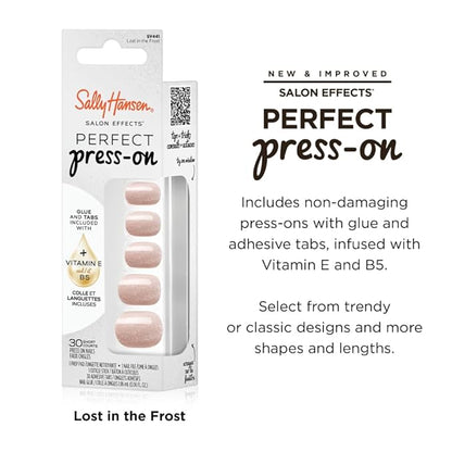 Sally Hansen Instant Cuticle Remover and Salon Effects Lost in the Frost Press On Nails Kit, Nail Care and Manicure Set