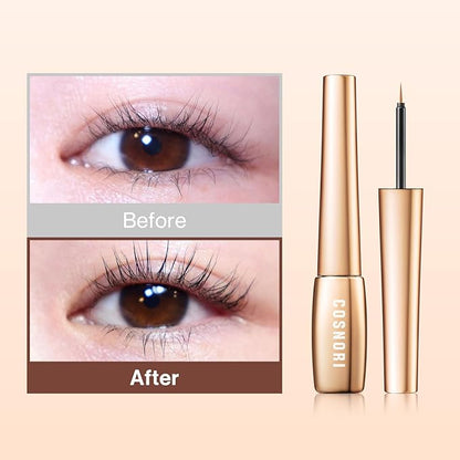 COSNORI Eyelash Serum 100 EX - Intensive Eyelash Care Serum – Slim Brush Type Hydration Booster– Irritation Free - Peptides, Silk Extract, Hyaluronic Acid, 0.2 fl.oz