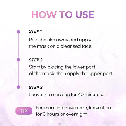 Cell Fusion C Glass Skin Collagen Mask, 1.23 oz. x 5 Sheets, Overnight Hydrogel Mask with Triple Collagen & Niacinamide, Hydrating and Plumping, Korean Skincare
