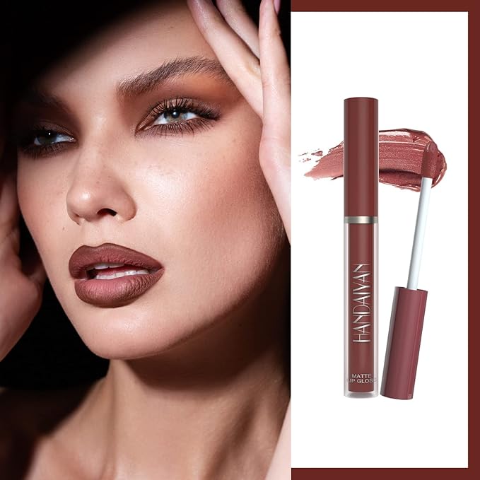 6pcs Matte Liquid Lipstick Set, Nude Lipsticks Makeup Kit for Women, Velvet Lip Gloss Waterproof Non-Stick Cup Labiales Mate 24 Horas (Set A)