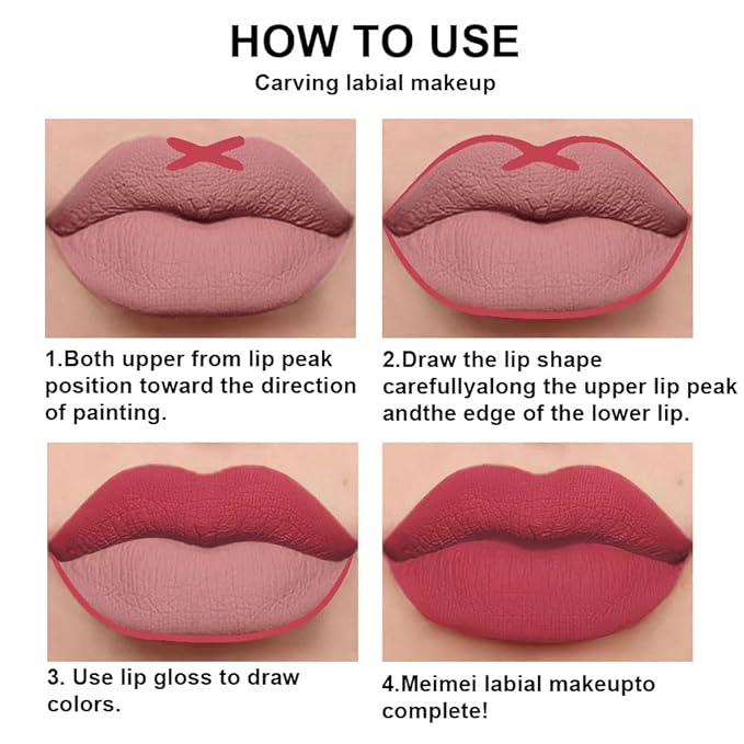 BINGBRUSH 2 Colors Liquid Matte Lipstick and Lipliner Set, Red Nude Lip Tint 24 Hour Waterproof Velvet Nonstick Cup Lipgloss Lip Stain Pigmented Lip Makeup Gift Sets for Girls and Women Labiales31&32
