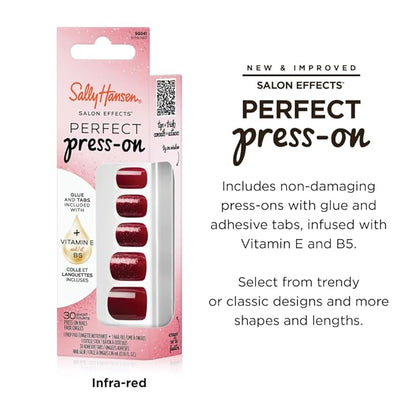 Sally Hansen Instant Cuticle Remover & Salon Effects Infra-Red Press On Nails Kit - 15 Second Gel Formula with Aloe