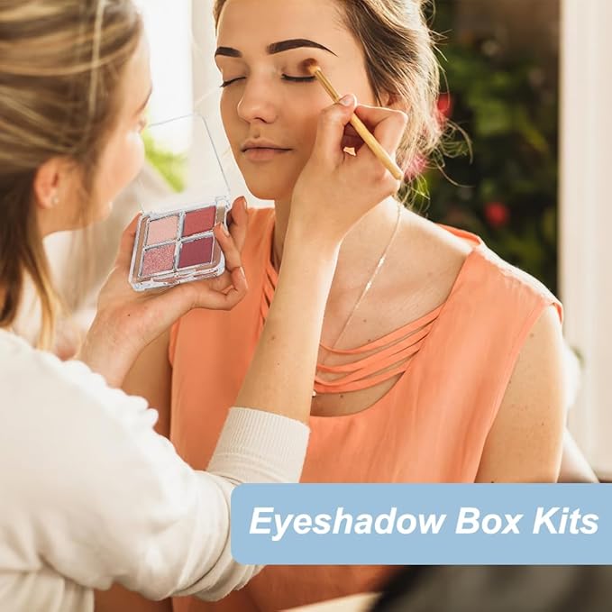 BENECREAT 4Pcs Empty DIY Eyeshadow Box Kit, Slim