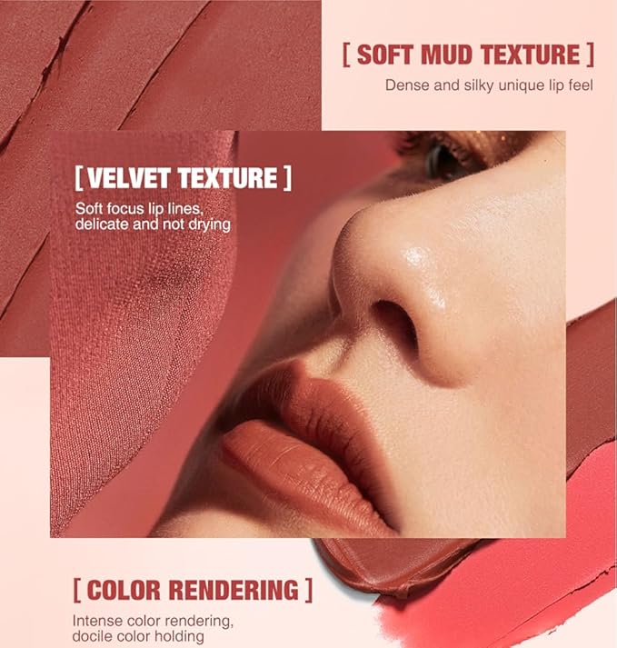 Skull Style Lipstick Matte Red Pink Purple Brown Long