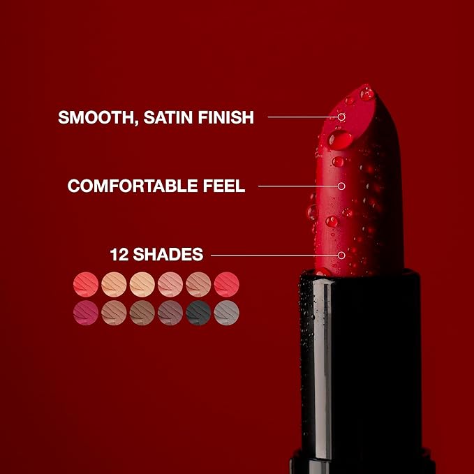 KISS NEW YORK Professional Rich Pigmented Lipstick, Smooth Satin Finish, Long Lasting, Infused with Shea Butter and Vitamin E (Warm Blush)