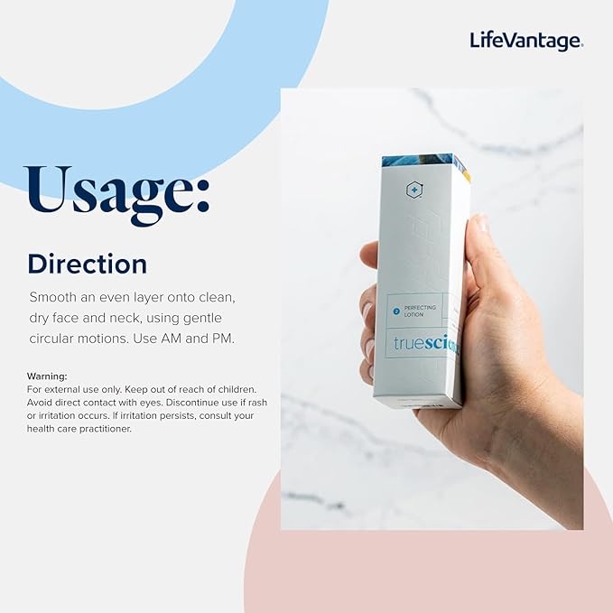 LifeVantage Face Lotion (100ml) TrueScience Perfecting Lotion,Adds Radiance to Your Dry Skin w/Hybrid Serum-Facial Lotion & Nrf2 actives