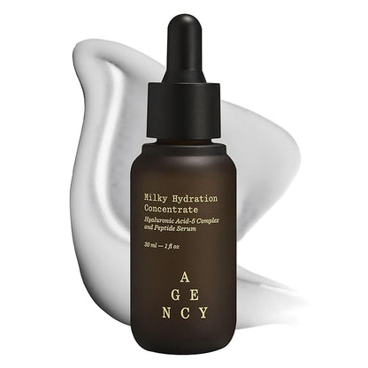 Milky Hydration Concentrate, Anti-Aging Hydrating Face Serum, Hyaluronic Acid-5 Complex and Peptides, Visibly Plumps and Smooths Skin, Agency by Curology, 1 fl oz