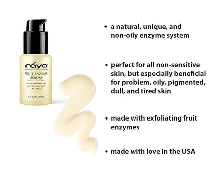 RAYA Fruit Enzyme Serum (505) | Non-Oily, Exfoliating Facial Treatment for Oily, Problem, and Dull Skin | Reduces Black-Heads and Clears Pores