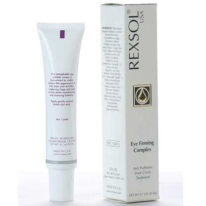 REXSOL Eye Firming Complex Anti-Puffiness & Dark Circle Treatment | Under Eye Cream For Dark Circles and Puffiness (20 ml/0.7 oz)