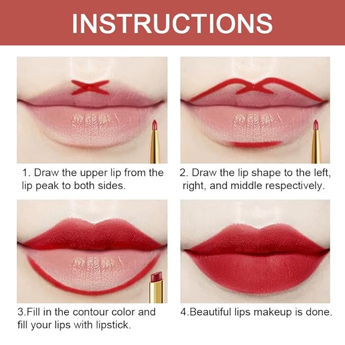 evpct 3Pcs Chestnut Nude Brown Matte Lip Line