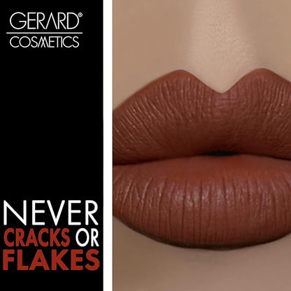 Gerard Cosmetics HydraMatte Liquid Lipstick Boss Lady | Brown Matte Lipstick | Long Lasting and Non-Drying | Super Pigmented Fully Opaque Lip Color