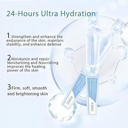30 Pcs 5% Hyaluronic Acid Serum Vials (1.5ml Each), 5% Ultra-Hydrating Anti-Aging Face Serum for Women & Men, Deep Moisture, Wrinkle Reduction & Plumping, Portable Single-Use Tubes for Travel