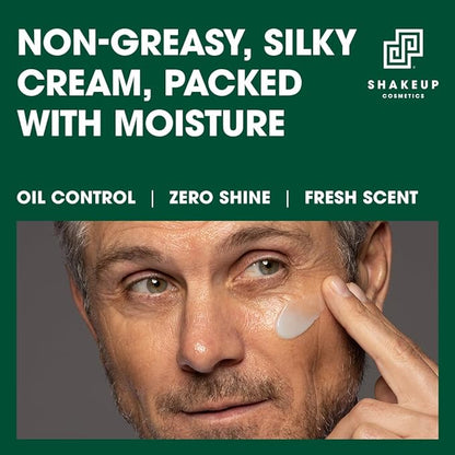 Mens Oil Control 4-Piece Skincare Set, for Oily & Acne Skin, including a Face Scrub, Skin-Clearing Toner, Light Moisturiser, plus a Wash Bag. Aka. SHAKEUP OIL CONTROL POWER PACK