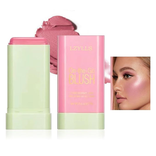 Cream Blush Stick with Brush,Waterproof Multi Cream Blush Skin A