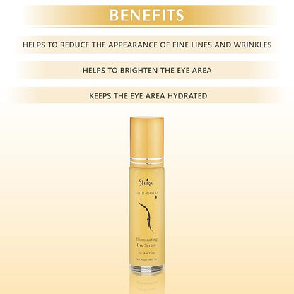 Shir-Gold Illuminating Eye Serum HelpsTo Reduce Fine lines and Dark area around EyesHydrates Eye AreaSuits All Skin Types (10 ML)