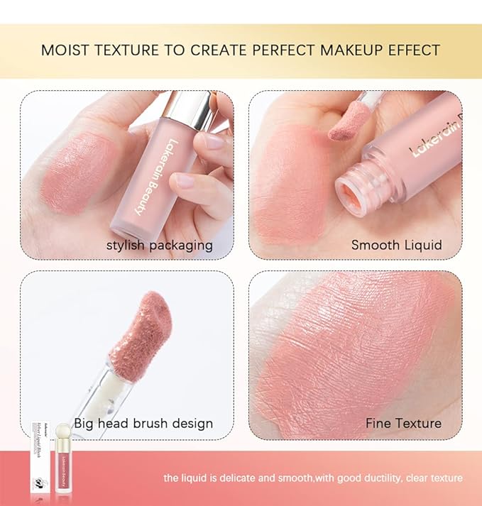 Soft Velvet Liquid Blush,Natural Cream Blush Stick for - LOVE)