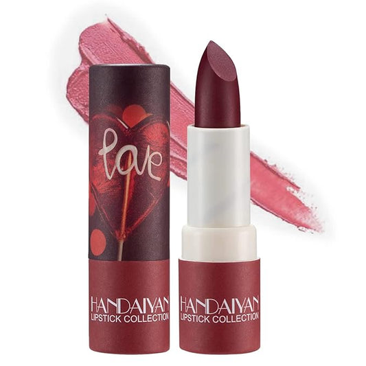 Matte Nude Lipstick,Nudes Paper Tube Lipsticks Smooth Velvety Lip Gloss, Long Lasting Lip Stick Non-Stick Cup Amber Lip Stick,Senior Matte Lip Makeup Gifts for Women and Girls (#08 Dark Red)
