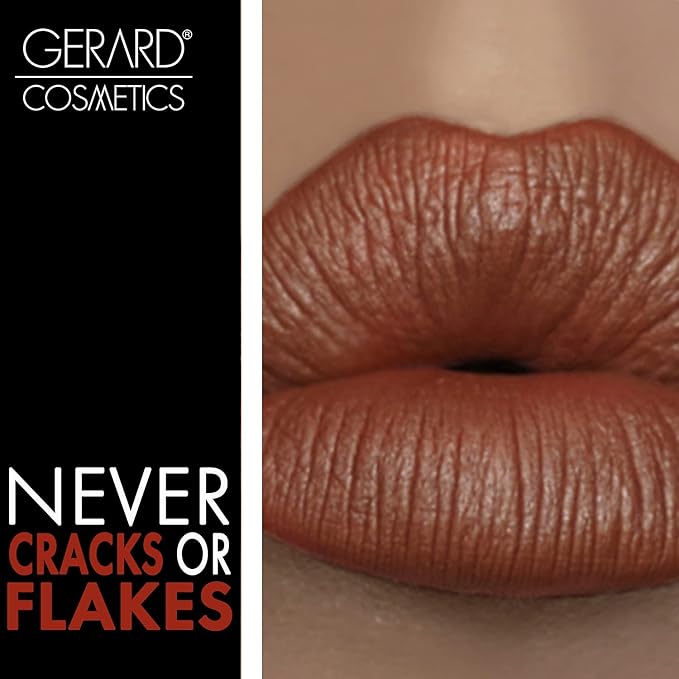 Gerard Cosmetics HydraMatte Liquid Lipstick Mudslide | Brown Lipstick with Matte Finish | Long Lasting and Non-Drying | Super Pigmented Fully Opaque Lip Color