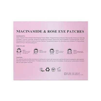 Under Eye Patches for Dark Circles,Puffy Eyes,20 Pairs Face Masks SkinCare With Niacinamide and Rose for Rehydrated