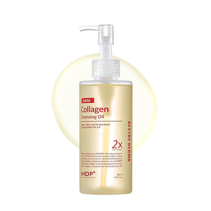 MDP+ RED LACTO COLLAGEN CLEANSING OIL 2.0, Pore Control, Deep Cleansing|6.76oz/200ml,Daily Makeup Remover, Blackhead Melting, Pore Cleanser, Korean Facial Cleanser