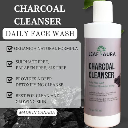 Skin Care Products Combo (5 Items) - Comes With Charcoal Cleanser, Grapefruit Cleanser, Vitamin C Serum, Hyaluronic Acid, Mango Moisturizer- Made with Natural + Organic Formula