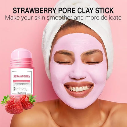 Vitamin C Clay Mask For Face, With Turmeric and Kaolin Clay, Deep Cleansing Pores, Face Masks Skincare for Refining Pores and Controlling Oil, Black Head Remover (Strawberry)