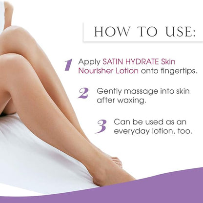 SATIN SMOOTH Hydrate Skin Nourisher Lotion, Post Waxing Treatment, Daily Moisturizer 16 oz