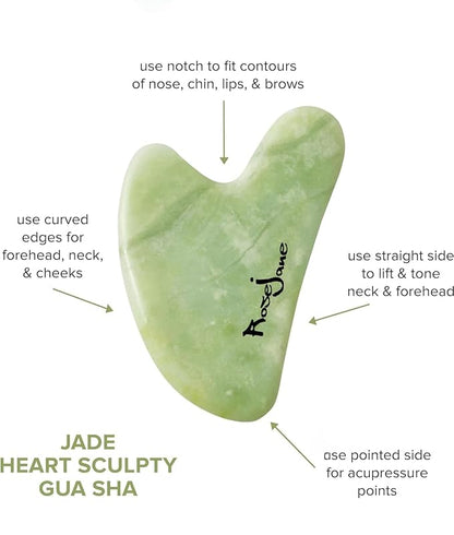 Jade Roller for Face and Gua Sha Facial Tools - Certified Face Roller and GuaSha for Your Skincare Routine - Birmania Jade 100% - Includes Real Jade and Stones, Skin Care Massage