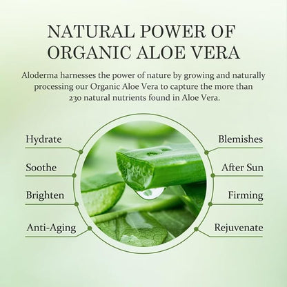 Aloderma Travel Size Soothing Set - 4 Pieces - Cleanser, Cream, Hand Cream, Aloe Vera Gel