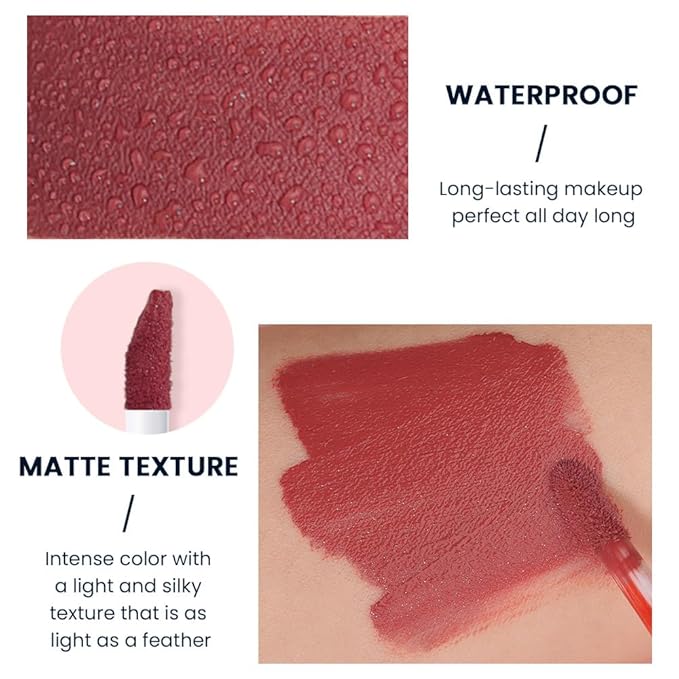 4Pcs Velvet Matte Liquid Lipstick Lipgloss Makeup Sets,Red Lipgloss