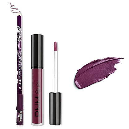 2PCS Matte Lip Liner and Lipstick Makeup Set, Gloss