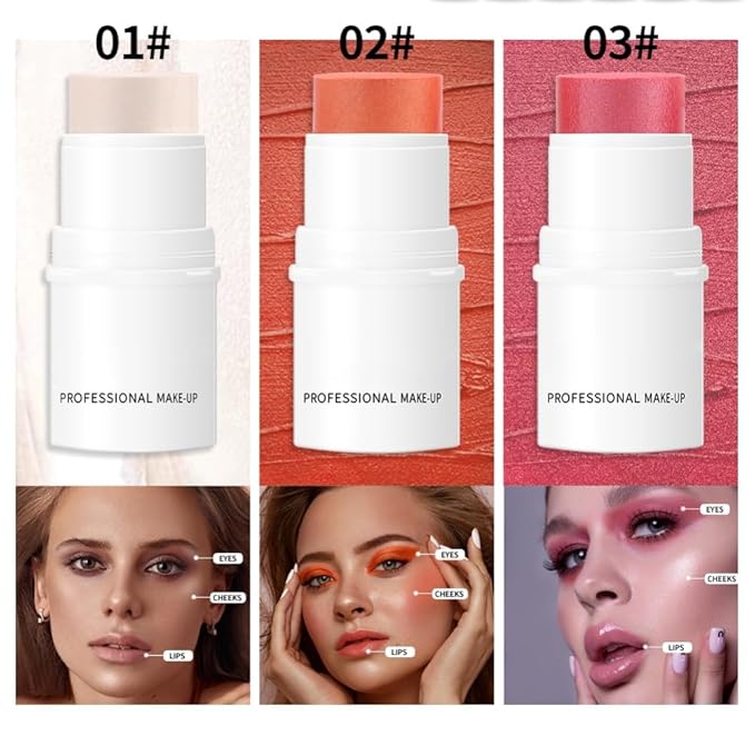 Cream Blush Stick for Cheeks, Waterproof Cream Makeup All Skin