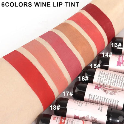 6 Colors Matte Red Wine Liquid Lipstick Pack Set,Wine Lip Tint Long Lasting 24 Hour Waterproof Velvet Nonstick Cup Lipgloss Lip Stain Pigmented Lip Makeup Gift Sets for Girls and Women Labiales