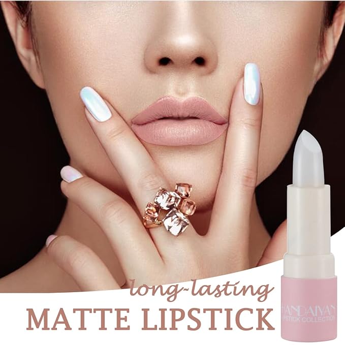 Matte Nude Lipstick,Nudes Paper Tube Lipsticks Smooth Velvety Lip Gloss, Long Lasting Lip Stick Non-Stick Cup Amber Lip Stick,Senior Matte Lip Makeup Gifts for Women and Girls (#01 Transparent )