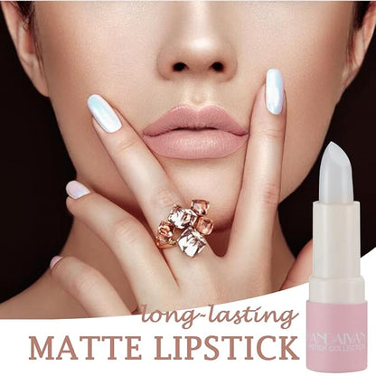 Matte Nude Lipstick,Nudes Paper Tube Lipsticks Smooth Velvety Lip Gloss, Long Lasting Lip Stick Non-Stick Cup Amber Lip Stick,Senior Matte Lip Makeup Gifts for Women and Girls (#01 Transparent )