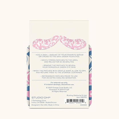 Studio Oh! Reusable Under-Eye Patches, Puffy Eyes Treatment and Under Eye Masks Skincare, 100% Silicone Eye Patches, Pairs with Favorite Serums or Creams, Blushing Dahlias