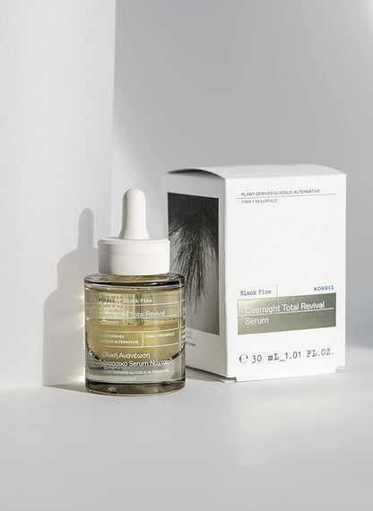 KORRES BLACK PINE Night Serum for Mature Skin for the Face, Smoothes and Tightens the Skin, Dermatologically Tested; Vegan, 30 ml