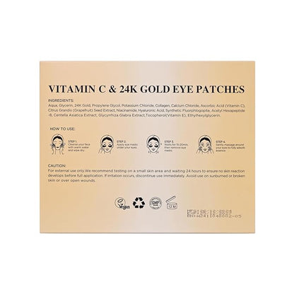 Under Eye Patches for Dark Circles,Puffy Eyes,20 Pairs Face Masks SkinCare With Vitamin C and 24k Gold
