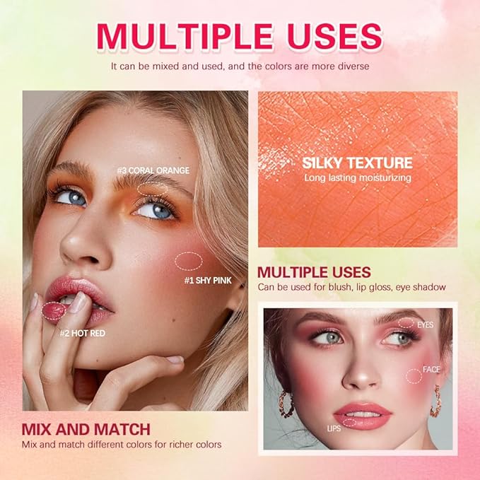 Blush Stick Waterproof Matte Finish Long Lasting Pink (1#shy pink)