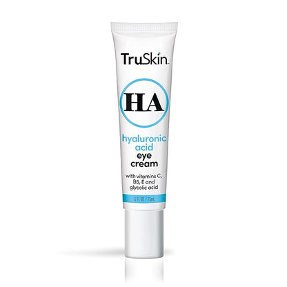 TruSkin Eye Cream for a Hydrated, Brighter-Looking Eye Area - Improve Appearance of Dark Circles & Puffiness - Hyaluronic Acid, Glycolic Acid, Vitamins C, B5, E - Under Eye Cream for Women, 0.5 fl oz