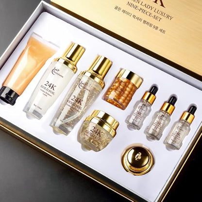 9-Piece Skincare Set for Women - Hypoallergenic, Moisturize the Skin - Collagen & Hyaluronic Acid & Snail Mucin Infused - Ideal for All Skin Types Set